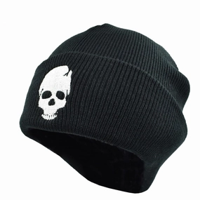 Skull Striped Knitted Beanie