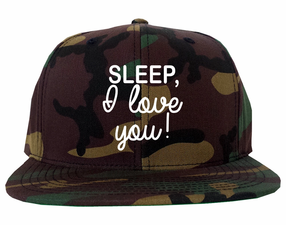 Sleep I Love You Funny Tired Mens Snapback Hat