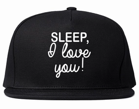 Sleep I Love You Funny Tired Mens Snapback Hat