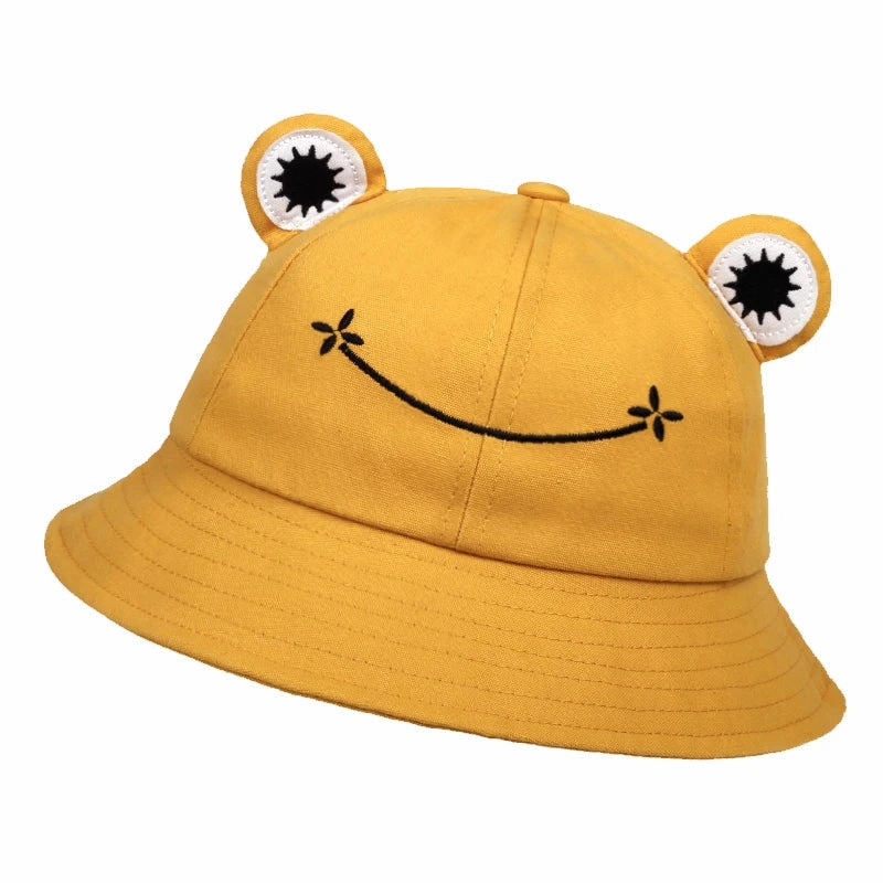 Smiling Frog Cotton Bucket Hat