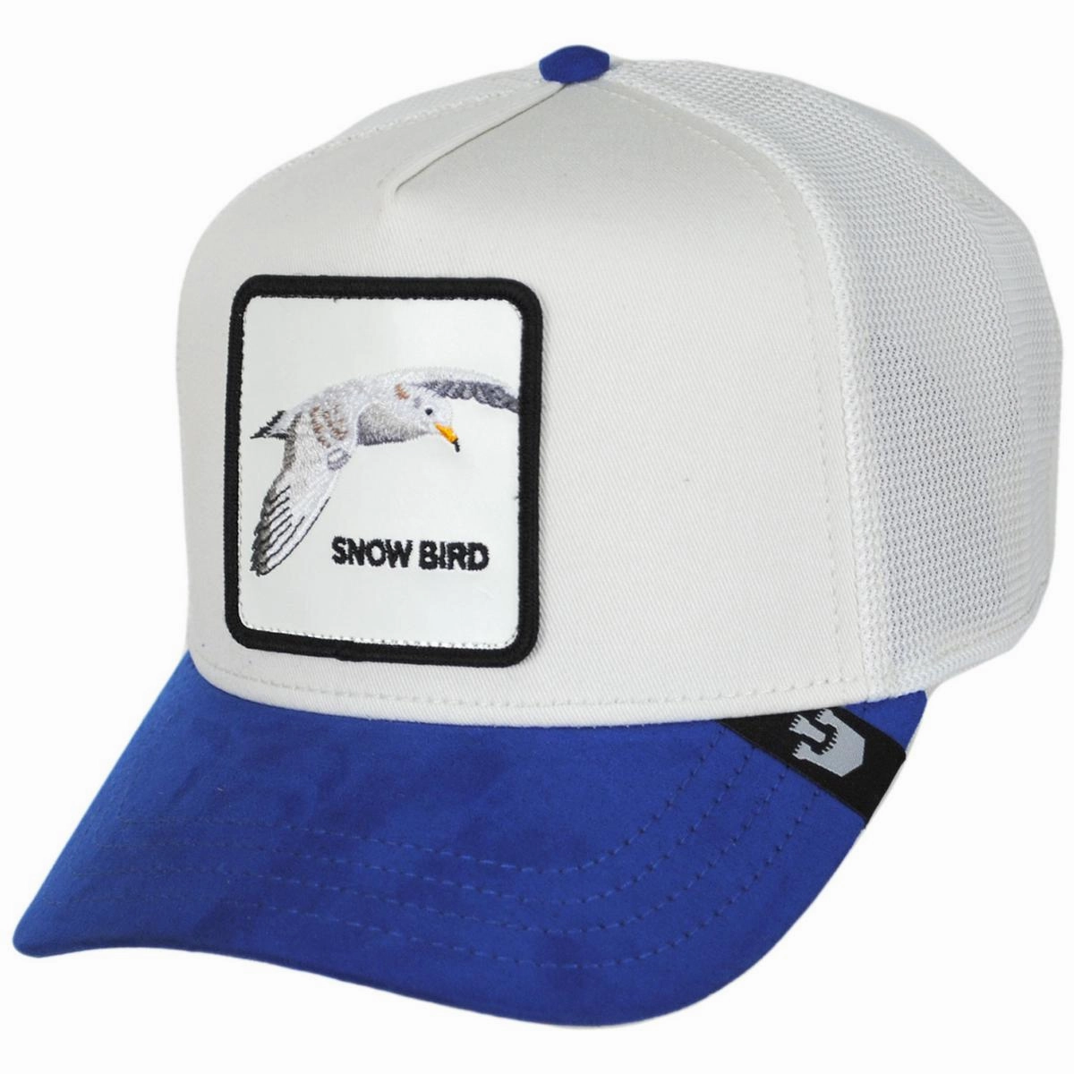Snow Bird Micro Suede Mesh Trucker Snapback Baseball Cap