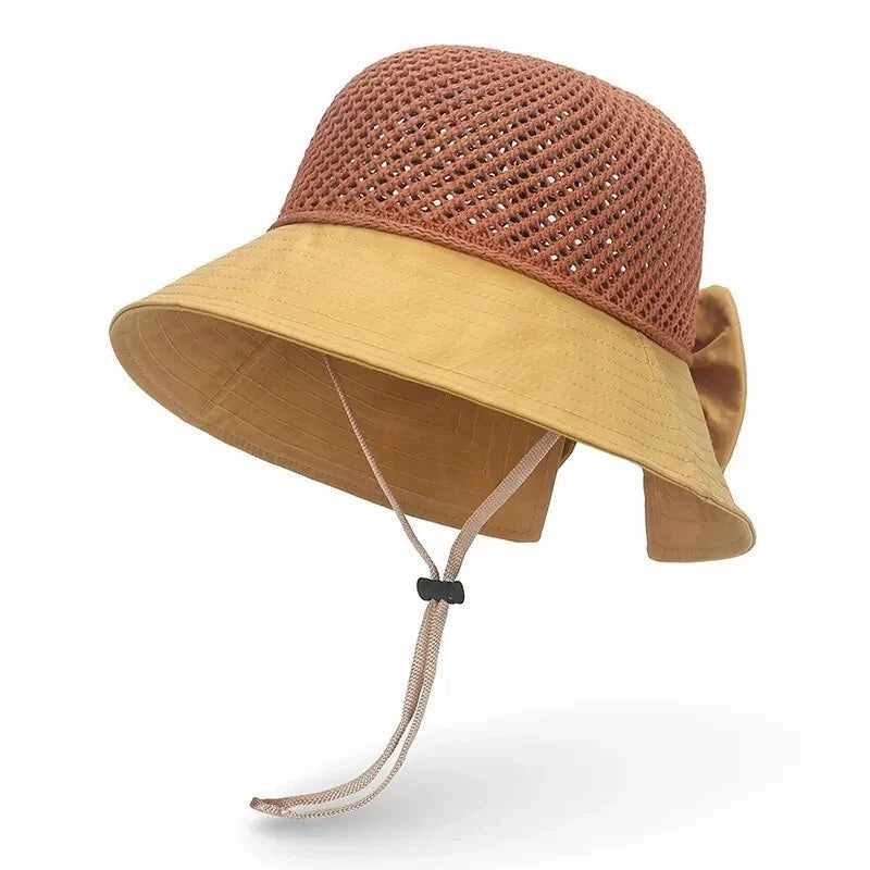 So Lus Bowknot Summer Bucket Hat