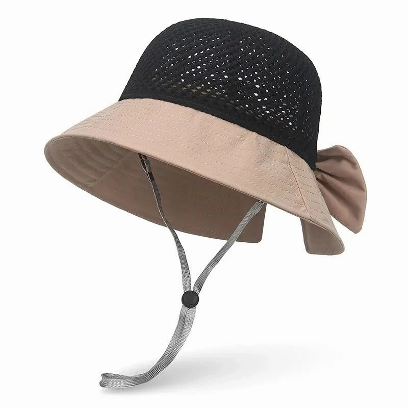 So Lus Bowknot Summer Bucket Hat