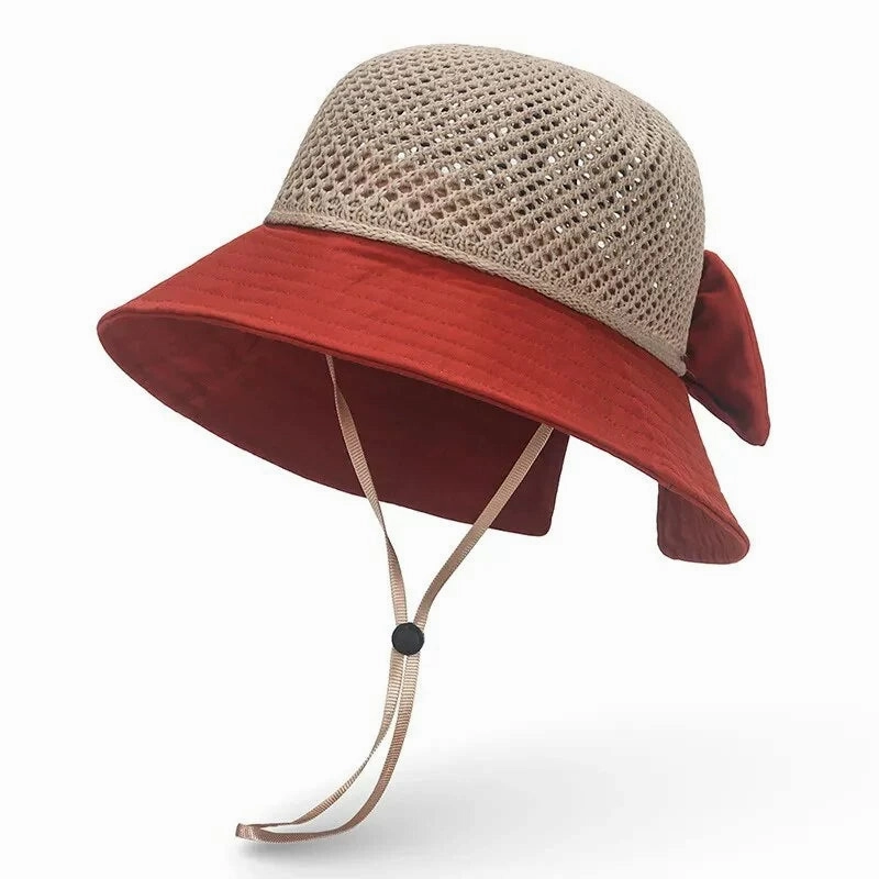 So Lus Bowknot Summer Bucket Hat