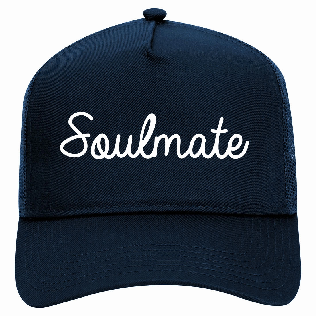 Soulmate Love Soul Wife Retro Adult 5 Panel Mesh Trucker Hat