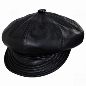 Spitfire Lambskin Leather Newsboy Cap