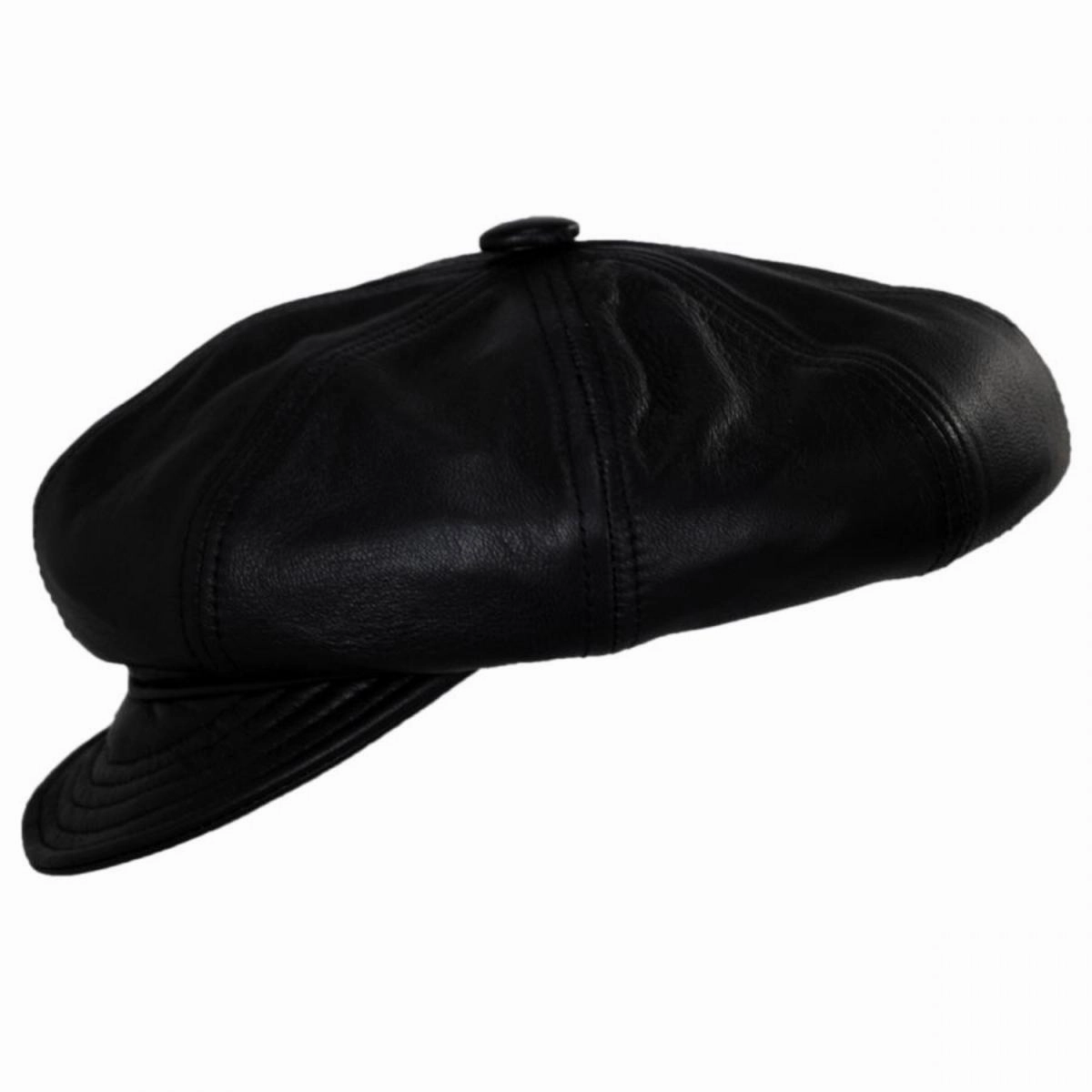 Spitfire Lambskin Leather Newsboy Cap