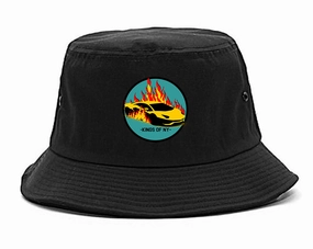 Sports Car In Flames Mens Bucket Hat