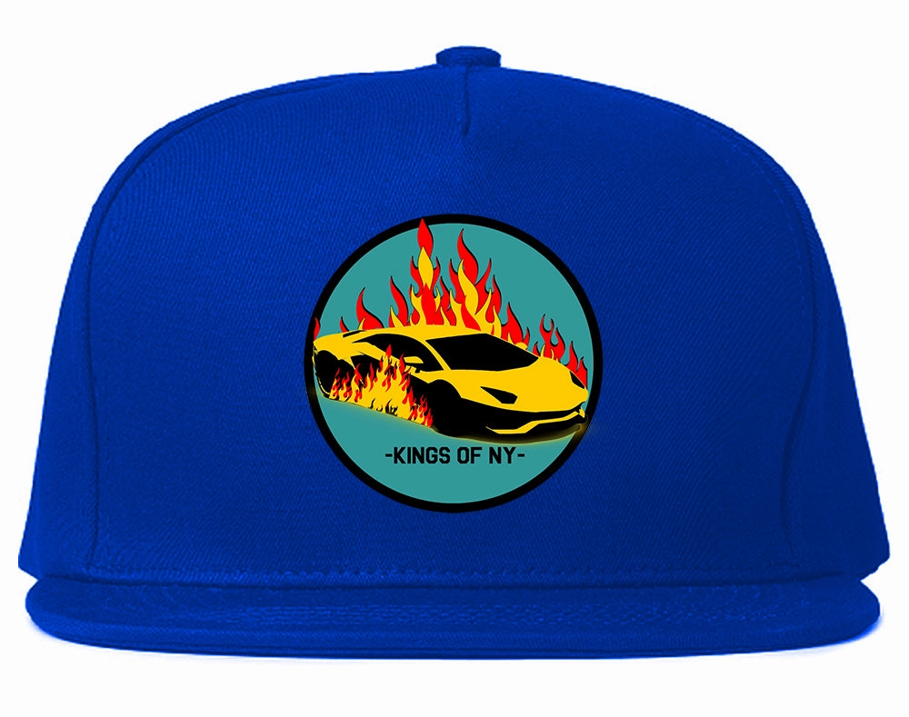 Sports Car In Flames Mens Snapback Hat