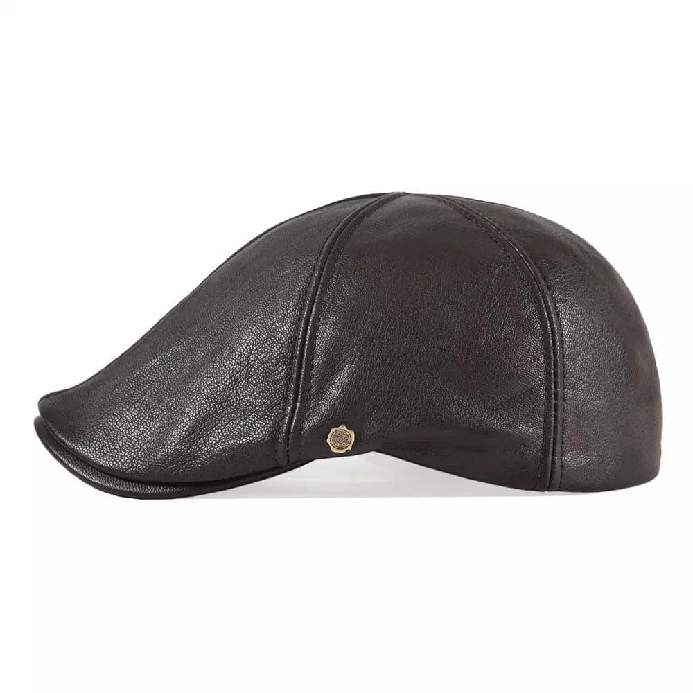 Springville Genuine Leather Flat Cap