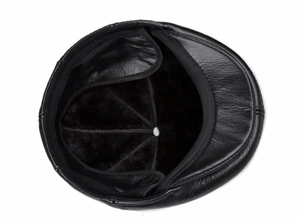 Stanley Earflaps Genuine Leather Flat Cap
