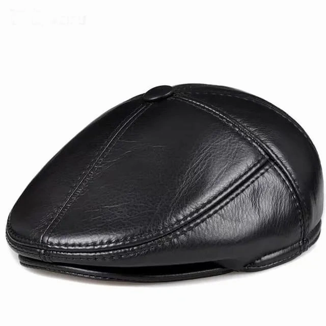 Stanley Earflaps Genuine Leather Flat Cap