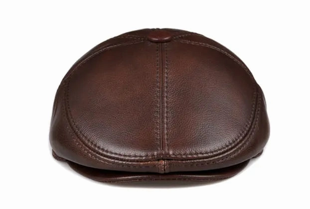 Stanley Earflaps Genuine Leather Flat Cap