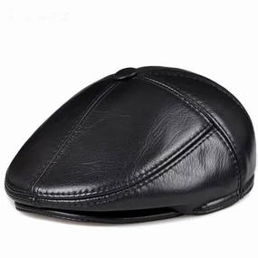 Stanley Earflaps Genuine Leather Flat Cap