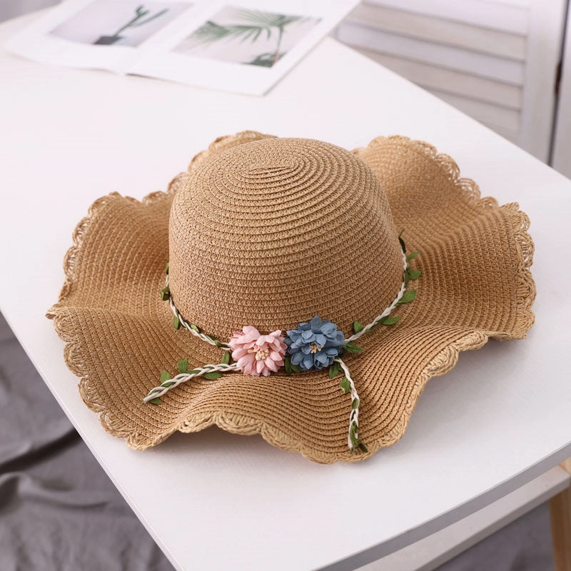 Straw Hat Women's Wave Brim Wide Brim Sun Summer Outdoor UV Family