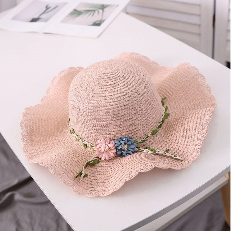 Straw Hat Women's Wave Brim Wide Brim Sun Summer Outdoor UV Family