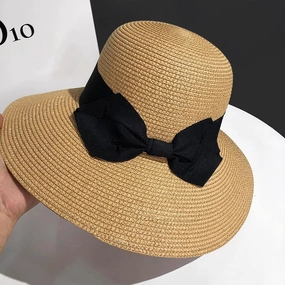 Straw Hat Women Summer Travel Wide Brim Beach UV Protection