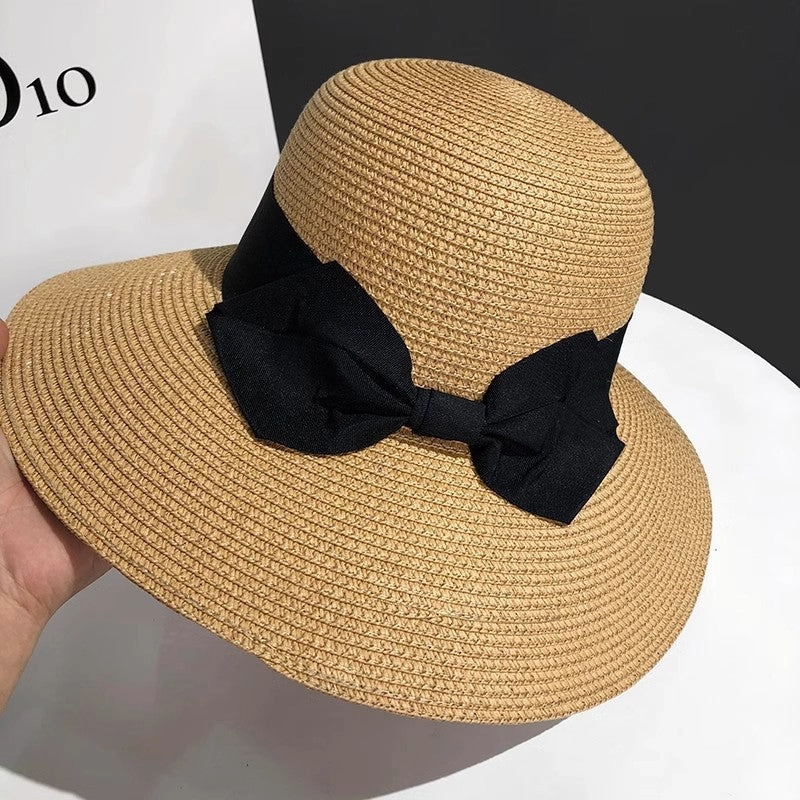 Straw Hat Women Summer Travel Wide Brim Beach UV Protection