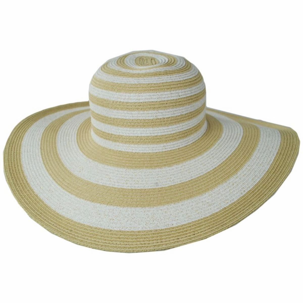 Stripe Lurex Toyo Straw Swinger Hat