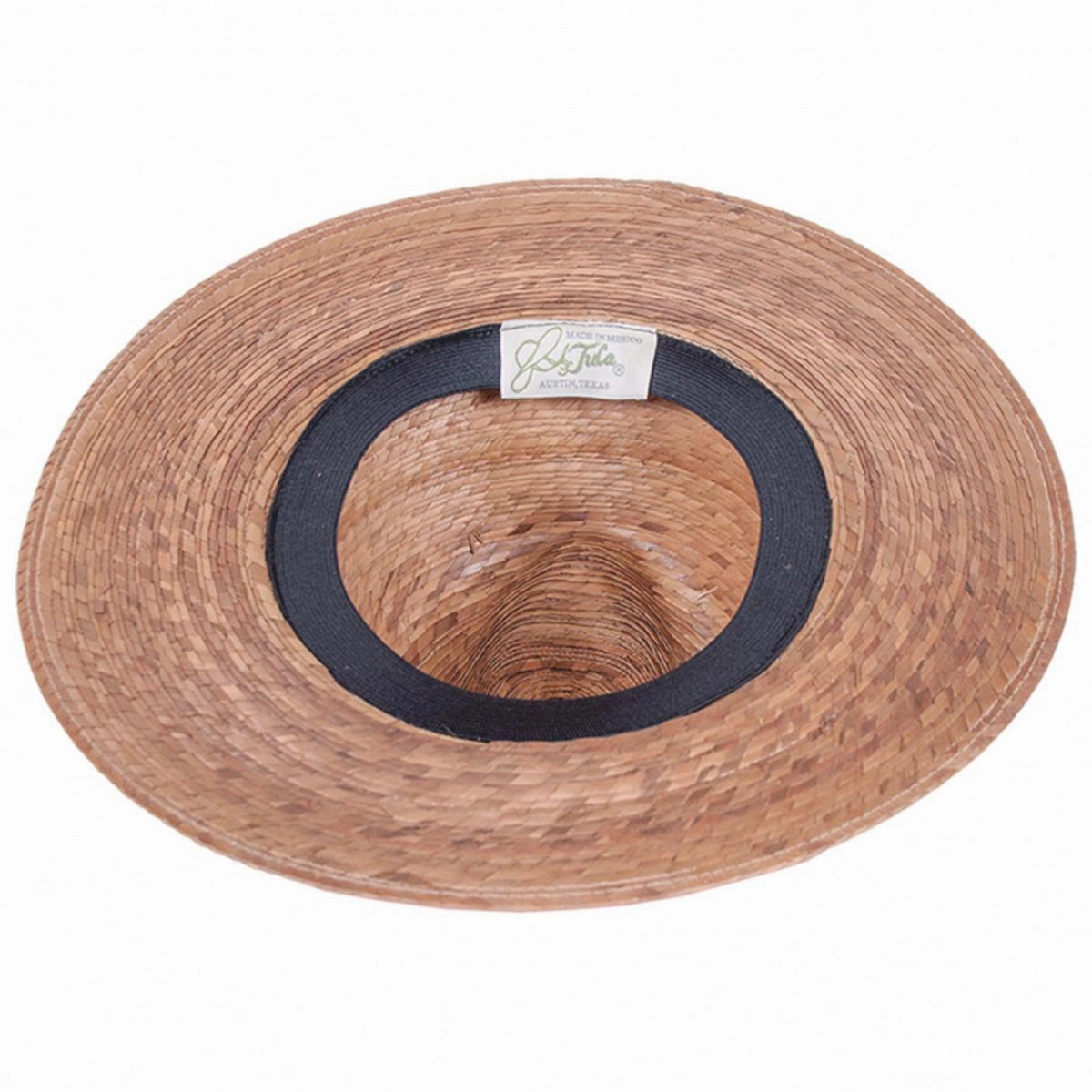 Striped Band Explorer Palm Straw Fedora Hat