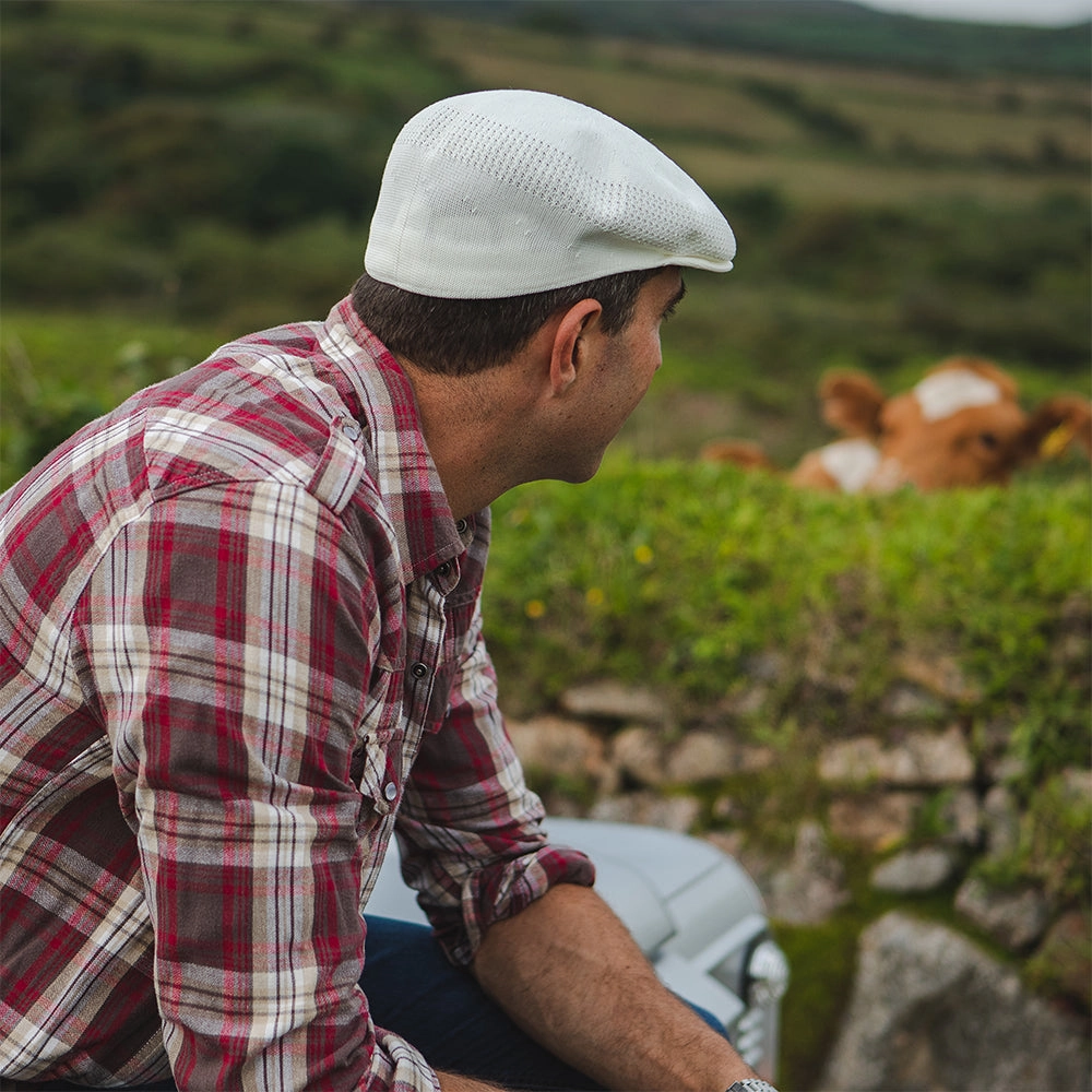 Summer Flat Cap - White