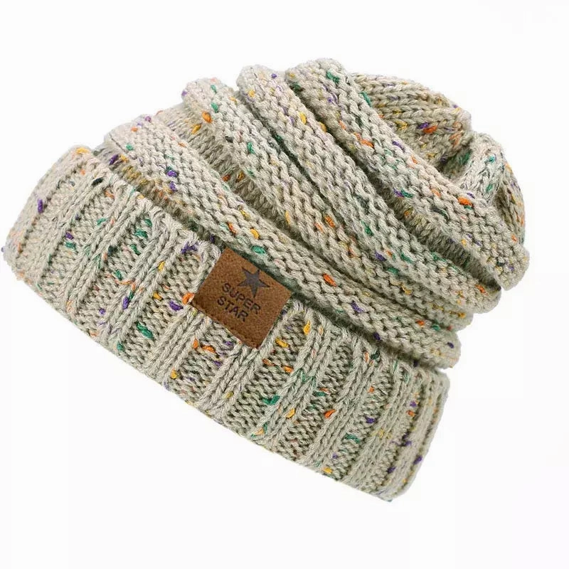 Super Star Knitted Flecked Beanie