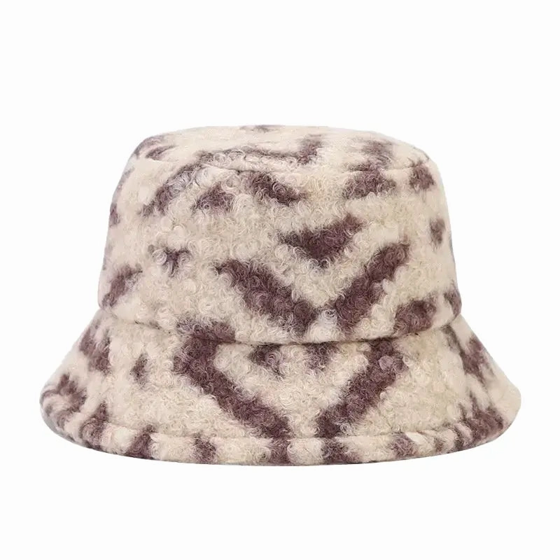 Tarly Winter Plaid Fur Bucket Hat
