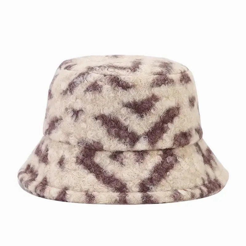 Tarly Winter Plaid Fur Bucket Hat