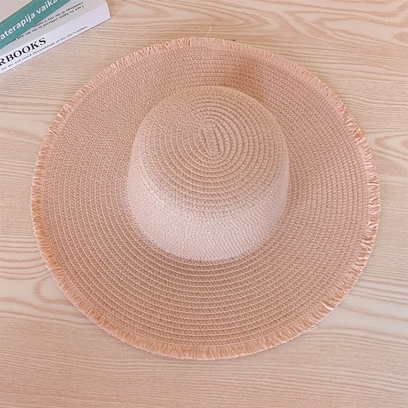 Tassel Fringe Straw Hat Wide Brim Sun Protection Beach Hat