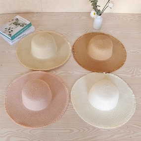 Tassel Fringe Straw Hat Wide Brim Sun Protection Beach Hat