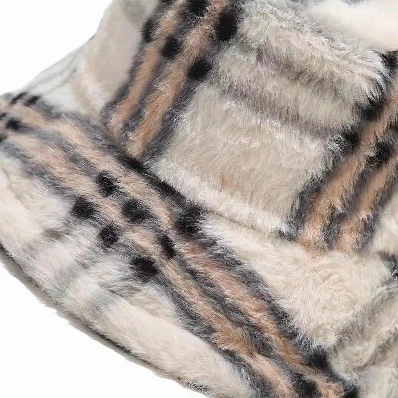 Taylor Fur Plaid Bucket Hat
