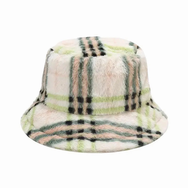 Taylor Fur Plaid Bucket Hat