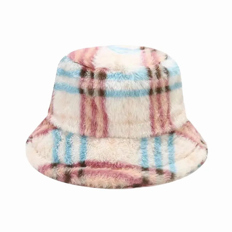 Taylor Fur Plaid Bucket Hat