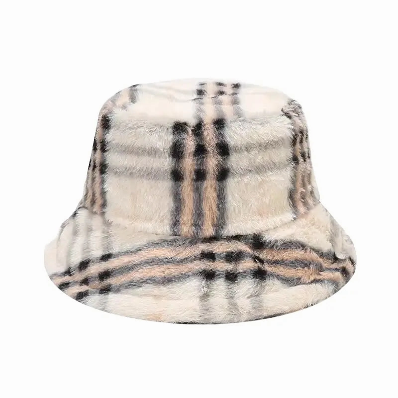 Taylor Fur Plaid Bucket Hat