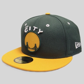 THE CITY New Era Fitted Cap in Green/Gold