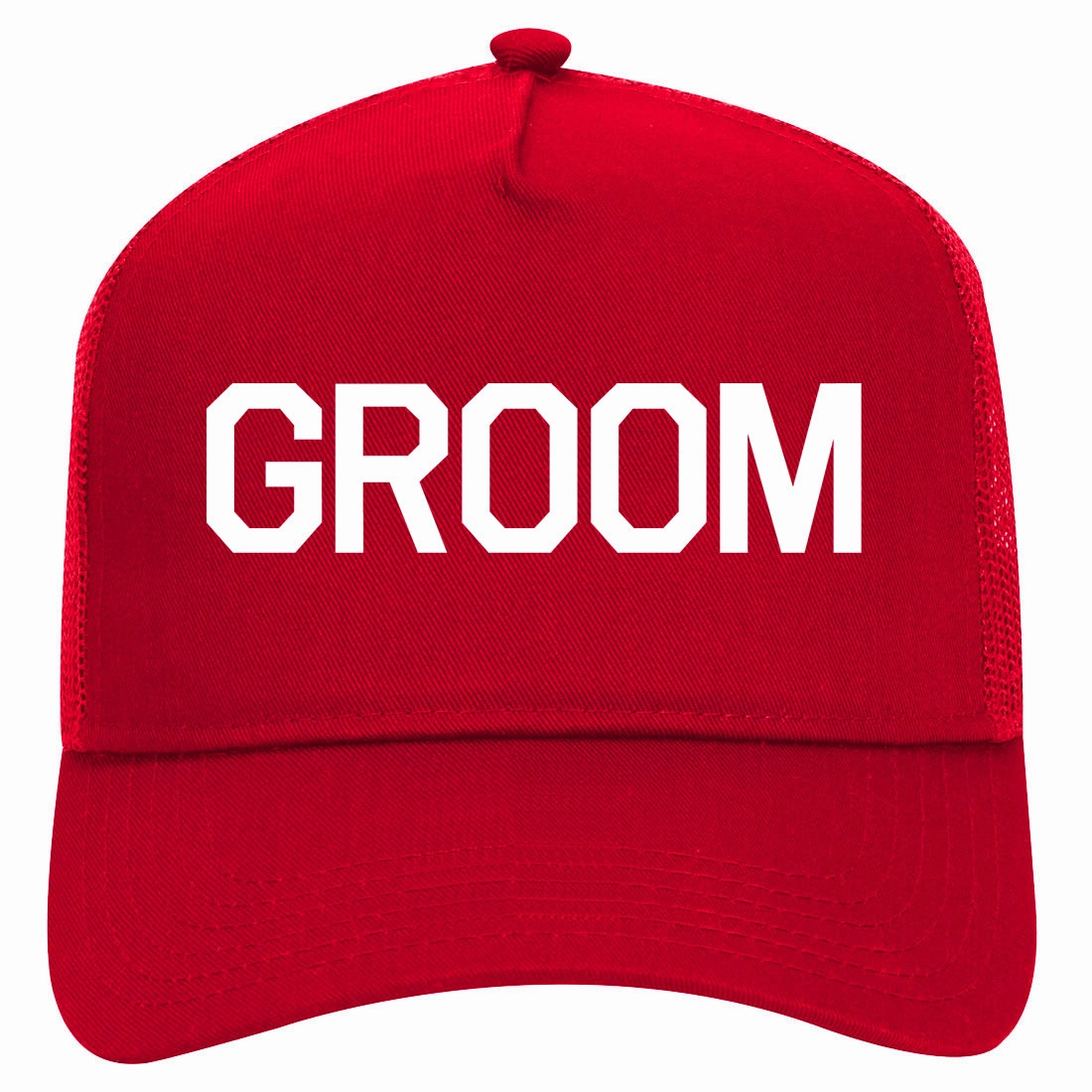 The Groom Bachelor Party Retro Adult 5 Panel Mesh Trucker Hat
