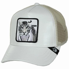 The Killer Tiger Vegan Leather Mesh Trucker Snapback Baseball Cap