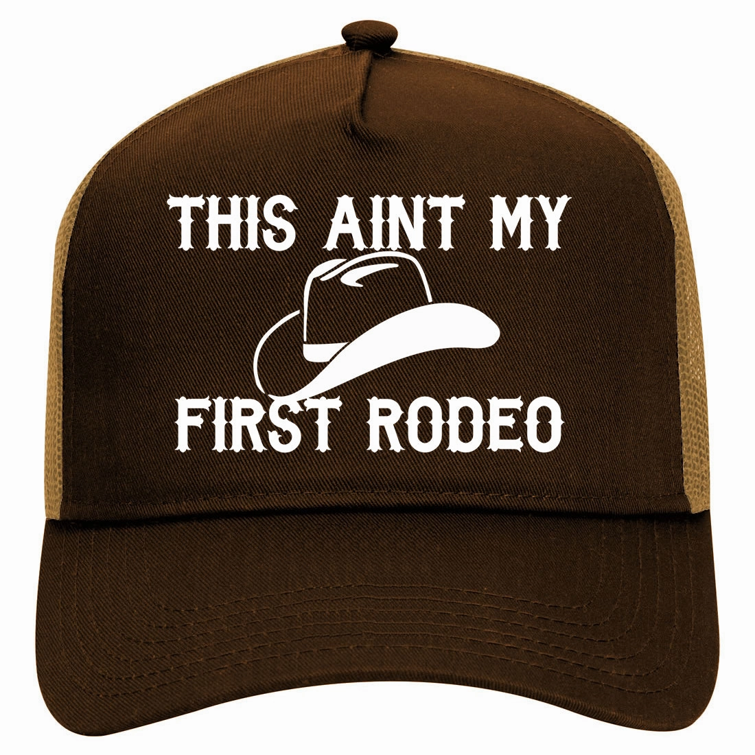 This Aint My First Rodeo Country Retro Adult 5 Panel Mesh Trucker Hat