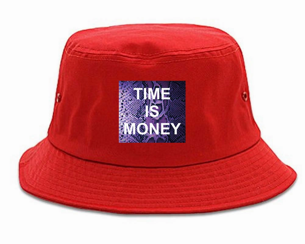 Time Is Money Snakesin Print Bucket Hat