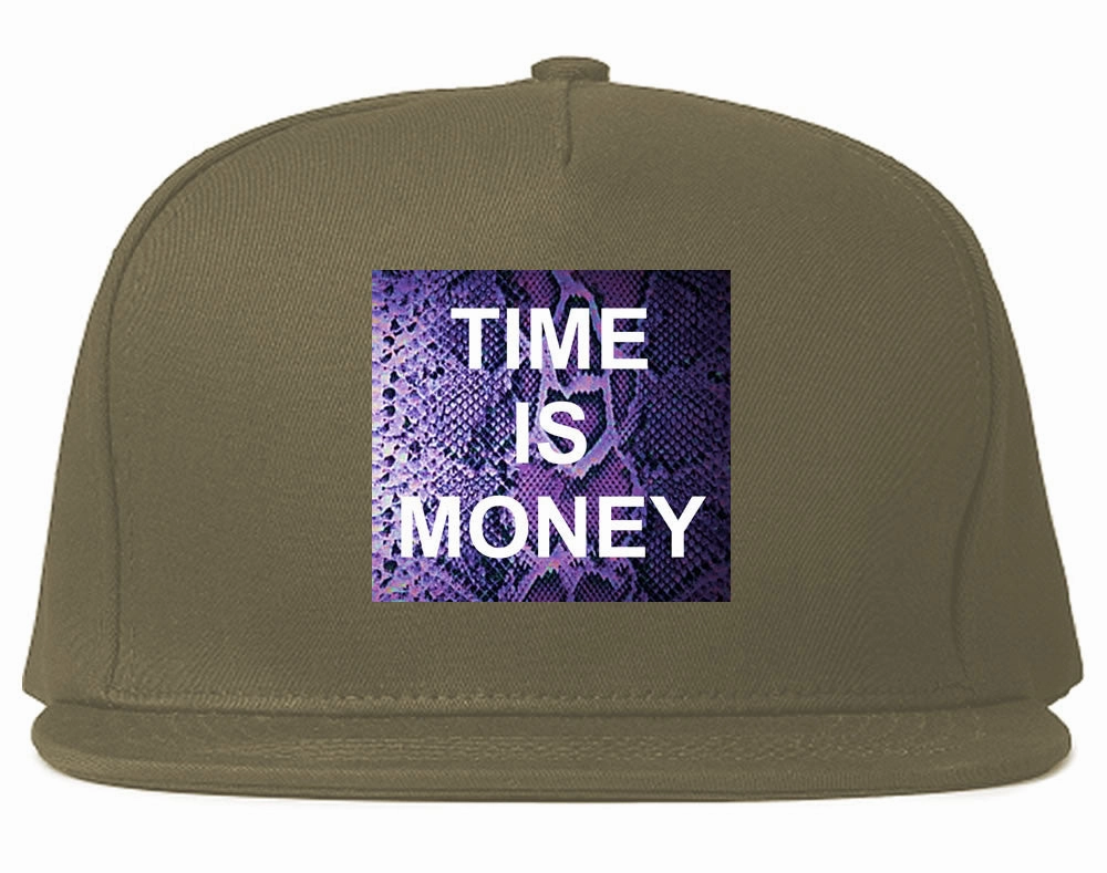 Time Is Money Snakesin Print Snapback Hat