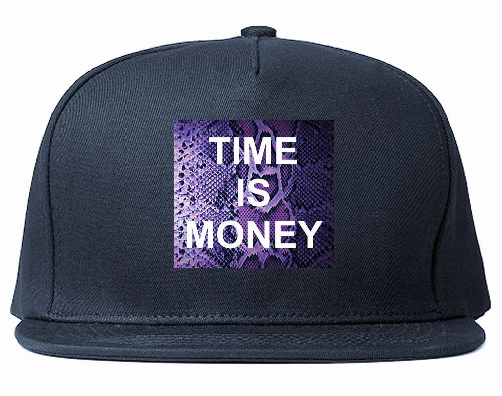 Time Is Money Snakesin Print Snapback Hat