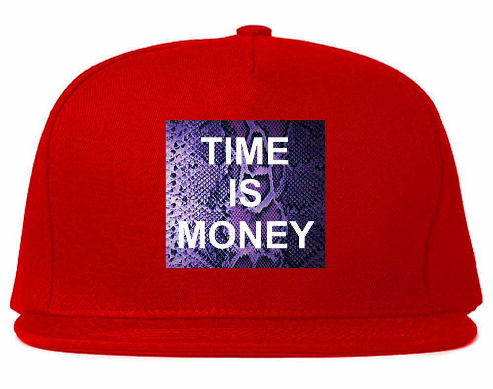 Time Is Money Snakesin Print Snapback Hat