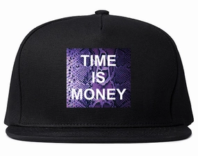 Time Is Money Snakesin Print Snapback Hat