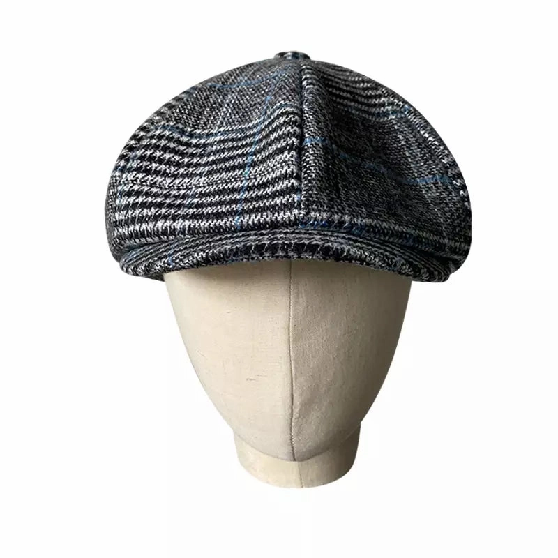 Touraine Plaid Wool Newsboy Cap
