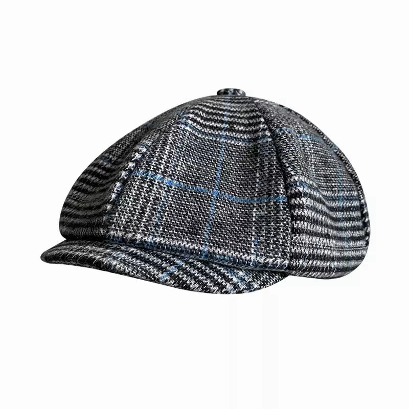 Touraine Plaid Wool Newsboy Cap