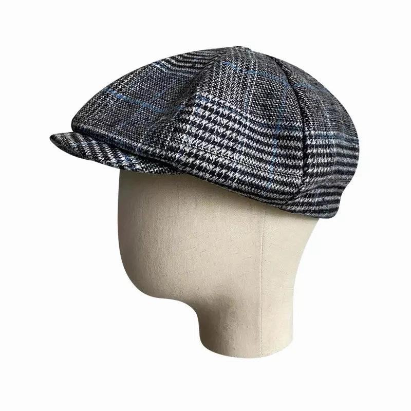 Touraine Plaid Wool Newsboy Cap