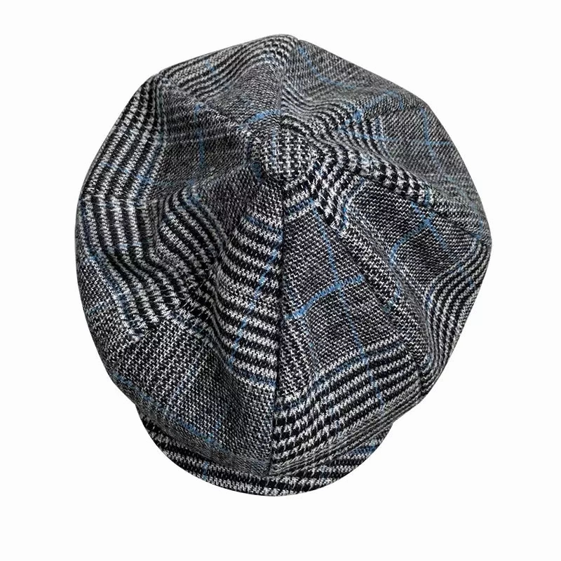 Touraine Plaid Wool Newsboy Cap