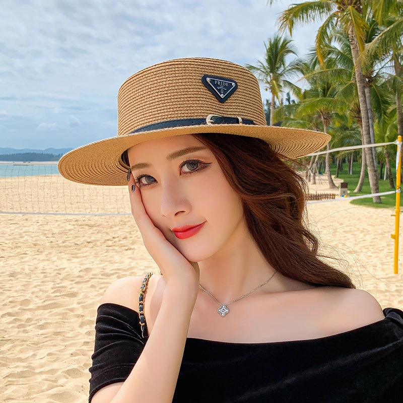 Trending Spring Autumn Straw Hat Summer Women Flat Brim British Jazz Sun