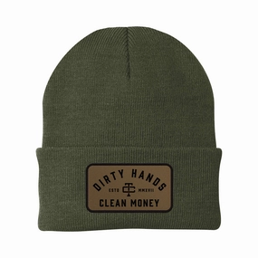 Troll Co. Classic "Dirty Hands, Clean Money" Patch Knit Beanie