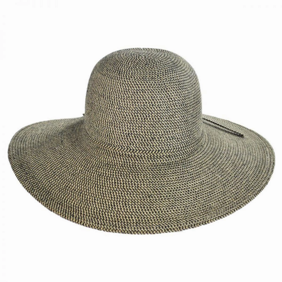 Tweed Toyo Straw Blend Floppy Sun Hat